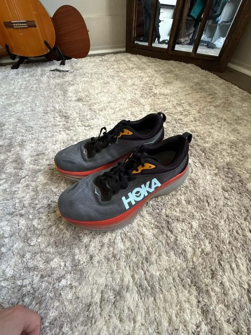HOKA Bondi 8 Men's Running Shoes Anthracite Castlerock Size 12D